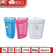Popular plastic laundry basket/Hot sale laundry basket with lid(44L)